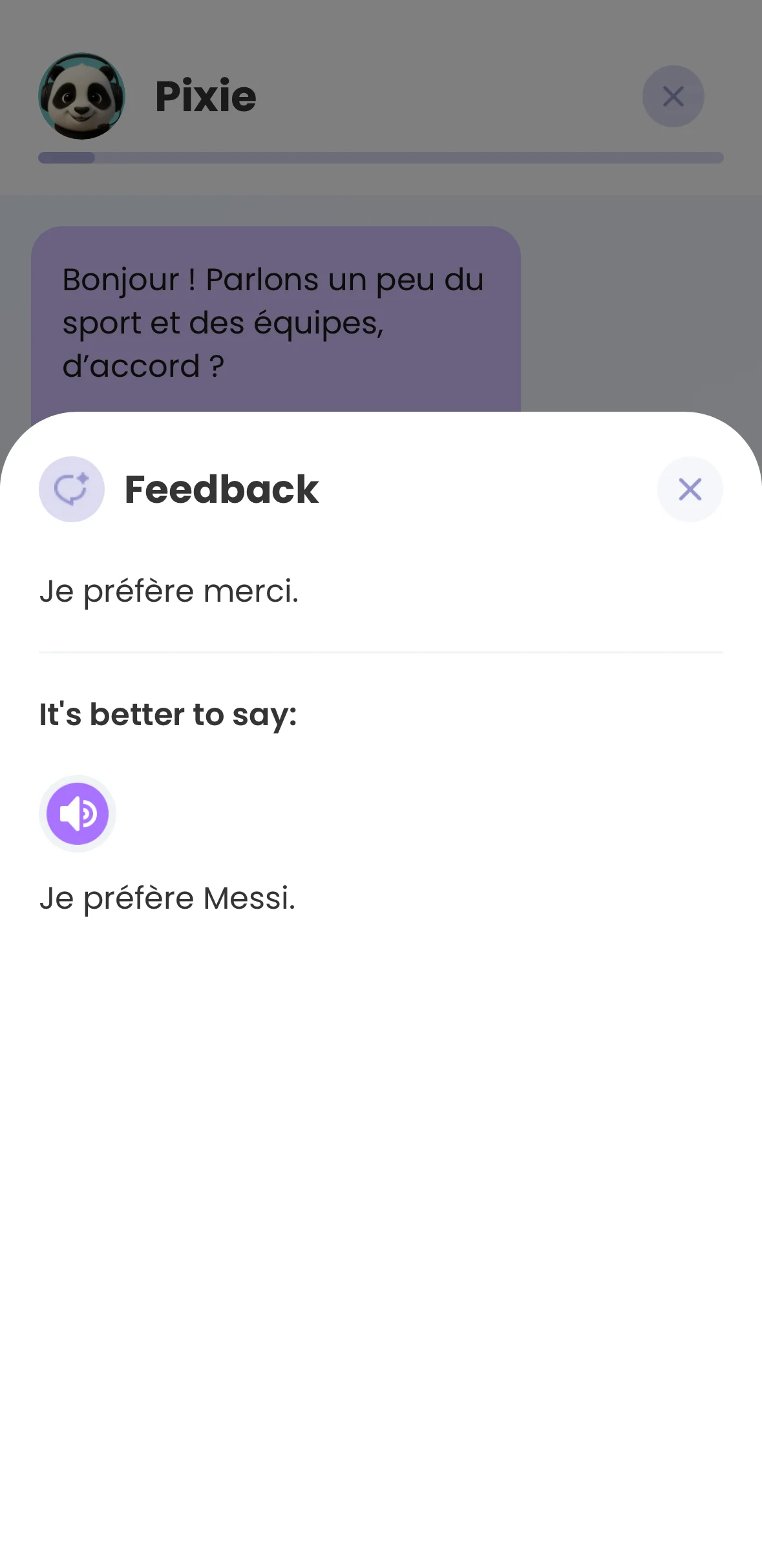 Per-message feedback